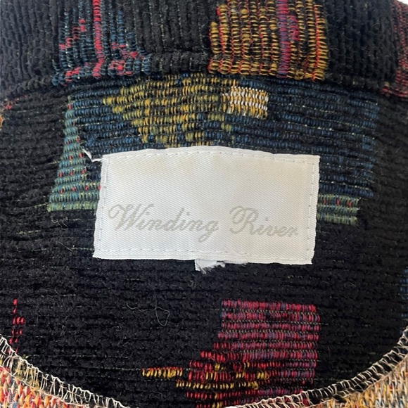 Vintage 90s Winding River tapestry coat nature animals black - Picture 10 of 11